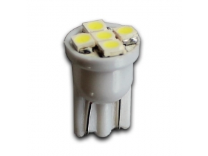 LED izzó T10 12V (5smd-fehér) 2db